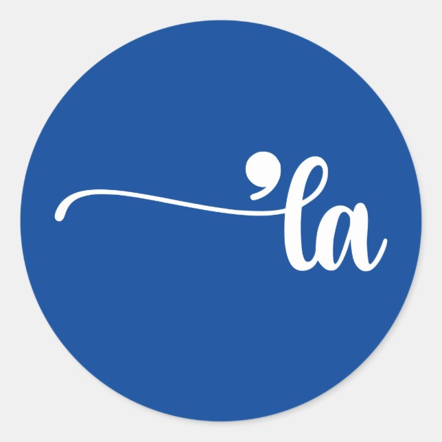 Adesivo Redondo Comma La | Kamala Harris Blue (Frente)