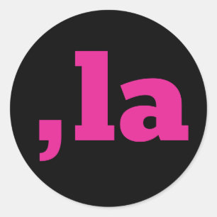 Adesivo Redondo Comma La Kamala Harris - design de texto personali