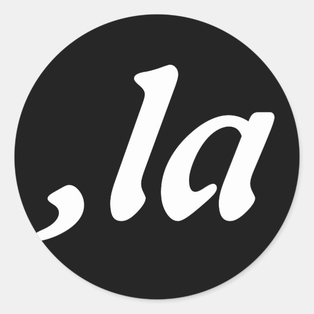 Adesivo Redondo Comma La Kamala Harris - design de texto personali (Frente)