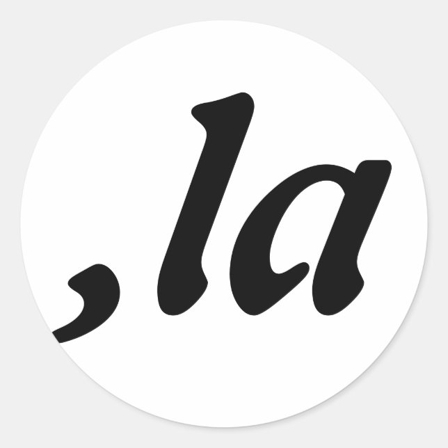 Adesivo Redondo Comma La Kamala Harris - design de texto personali (Frente)