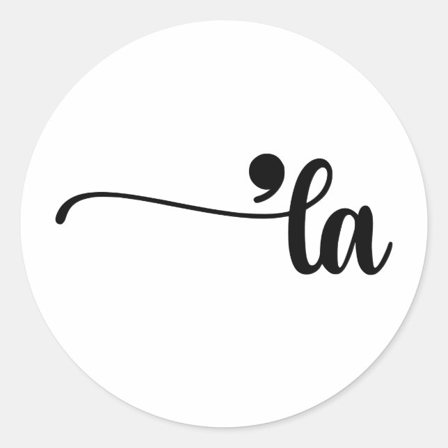 Adesivo Redondo Comma La Kamala Harris Pontuação La Election (Frente)