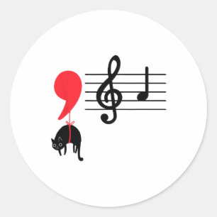 Adesivo Redondo Comma La Music Notes Kamala Harris Professor De Mú