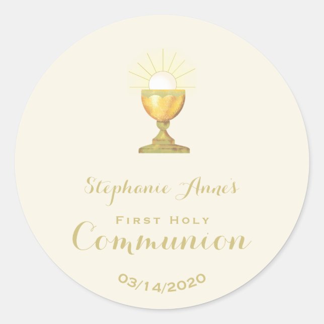 Adesivo Redondo Communion Chalice (Frente)