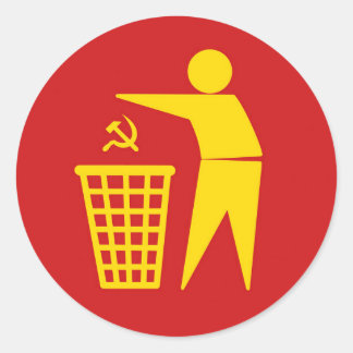 Adesivo Redondo Communism is trash sticker