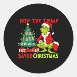 Adesivo Redondo Como A Trump Salvou O Natal Engraçado Trump Christ