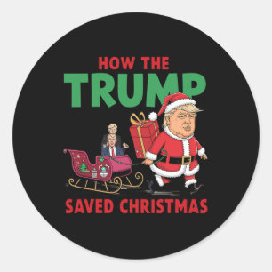 Adesivo Redondo Como A Trump Salvou O Natal Engraçado Trump Christ
