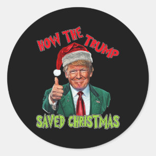 Adesivo Redondo Como A Trump Salvou O Natal Engraçado Trump Christ