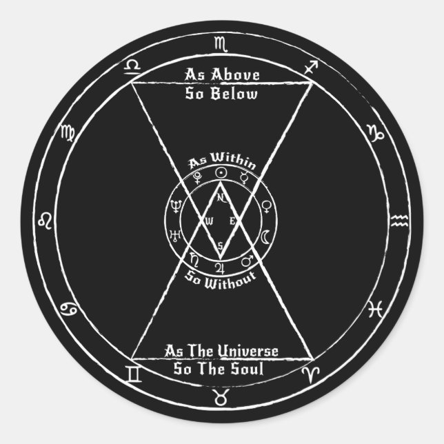 Adesivo Redondo Como Acima, Abaixo (Frente)