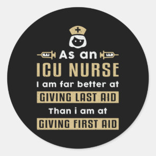 Adesivo Redondo Como Enfermeira da UTI, Ambulância De Emergência