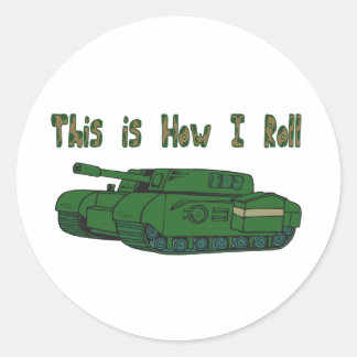 Adesivo Redondo Como Eu Rolo (Tanque Militar)