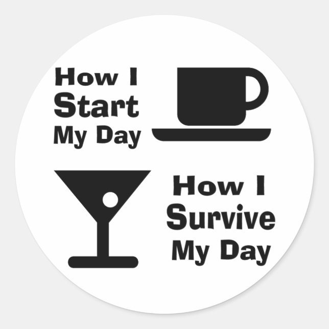 Adesivo Redondo Como eu sobrevivo os Stickers (Frente)