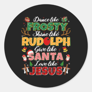 Adesivo Redondo Como Jesus Papai noel Natal Xma Religioso Cristão