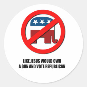 Adesivo Redondo Como Jesus possuiria uma arma