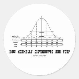 Adesivo Redondo Como Normalmente Você Está Distribuído? (Humor de 