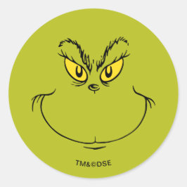 Adesivo Redondo Como o Grinch Roubou a Cara de Natal