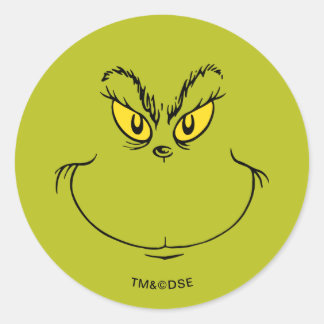 Adesivo Redondo Como o Grinch Roubou a Cara de Natal