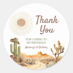 Adesivo Redondo Como O Ocidente Foi Um Vaqueiro De Aniversário Obr