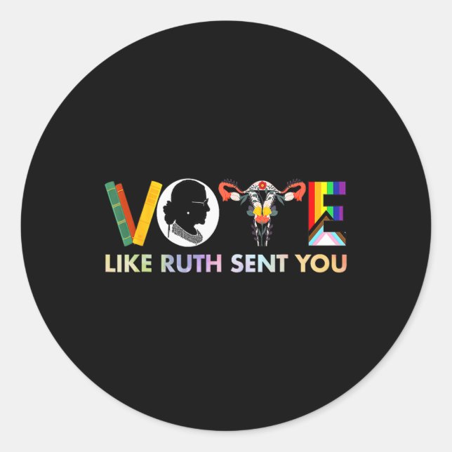 Adesivo Redondo Como Ruth Enviou Você Camisa Lgbt Feminista Útero (Frente)