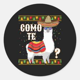 Adesivo Redondo Como Te Llama Mexican Sombrero Engraçado Cinco De