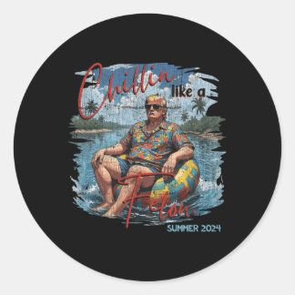 Adesivo Redondo Como Um Felon Retro Summer Vintage Engraçado Trump