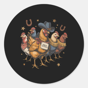Adesivo Redondo Como vai Parceiros Frango Ocidental Cowboy Rodeio