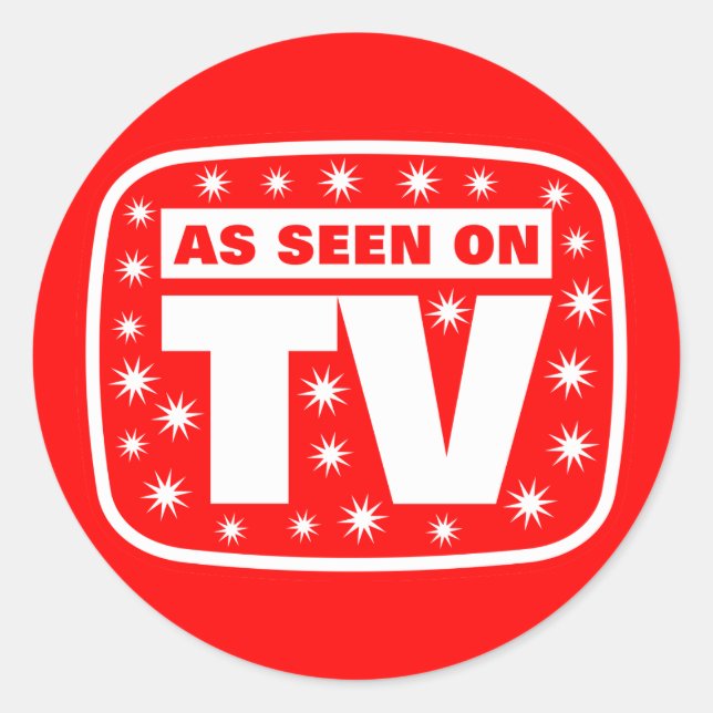Adesivo Redondo Como visto na TV - CH 2 com estrelas de neve (Frente)