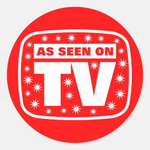 Adesivo Redondo Como visto na TV - CH 2 com estrelas de neve