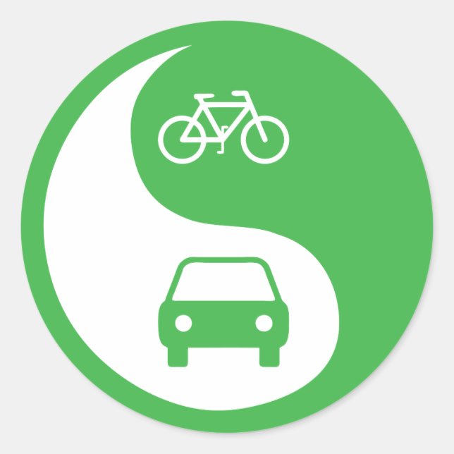 Adesivo Redondo Compartilhe a estrada Yin Yang (Frente)