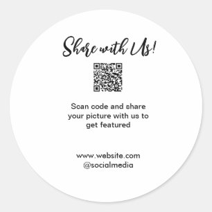 Adesivo Redondo Compartilhe a imagem digitalizar código QR adicion