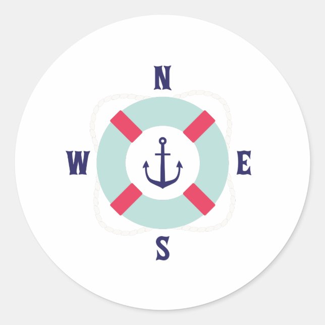 Adesivo Redondo Compass do Lifesaver (Frente)