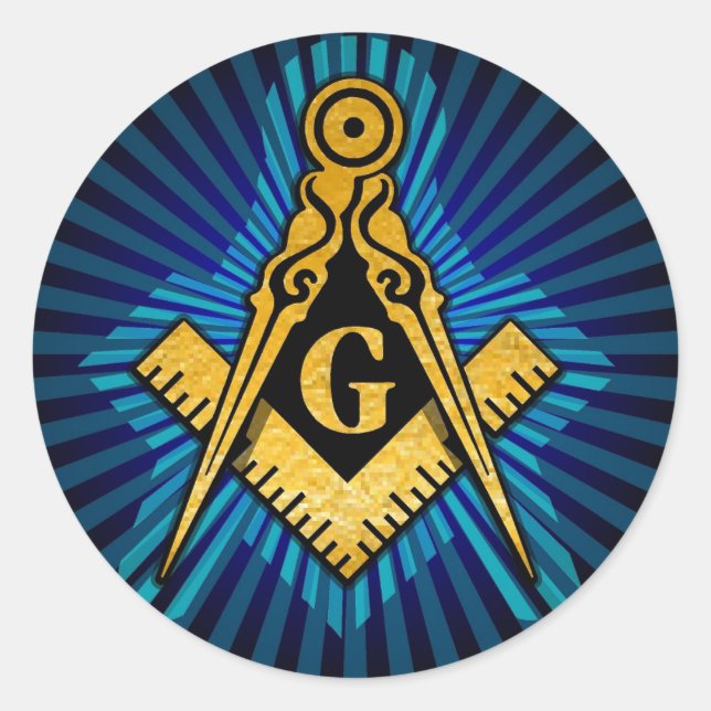 Adesivo Redondo Compass e Quadrado Masônicos (Frente)