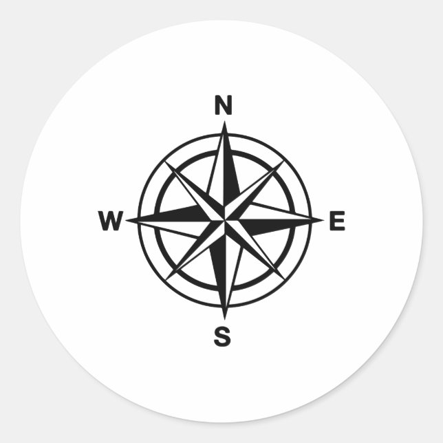 Adesivo Redondo Compass Náutico (Frente)