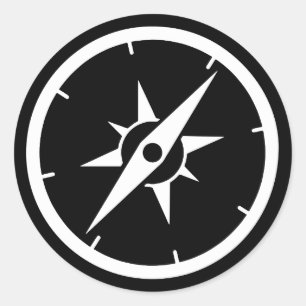 Adesivo Redondo Compass Preto