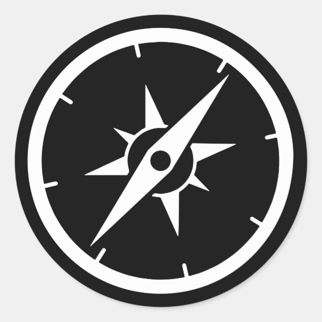 Adesivo Redondo Compass Preto (Frente)