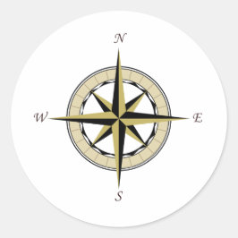 Adesivo Redondo Compass Rosa Art