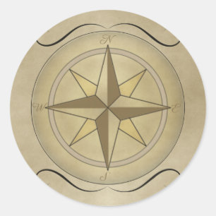 Adesivo Redondo Compass Rosa com Dourado