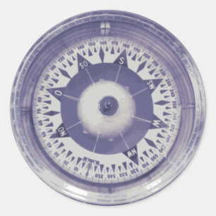 Adesivo Redondo Compasso do vintage náutico