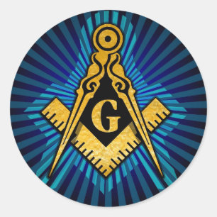 Adesivo Redondo Compasso e quadrado maçónicos