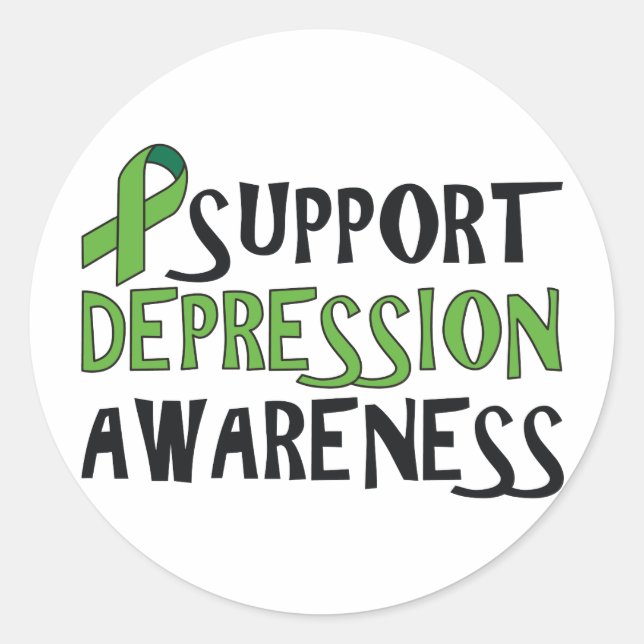 Adesivo Redondo Compatível com a consciência de depressão (Frente)
