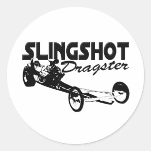 Adesivo Redondo competência do arrasto do vintage do dragster do