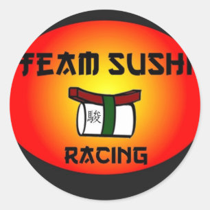 Adesivo Redondo Competência do sushi da equipe