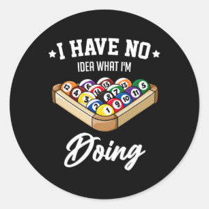 Adesivo Redondo Competição Desportiva Jogadora de Piscina Billiard