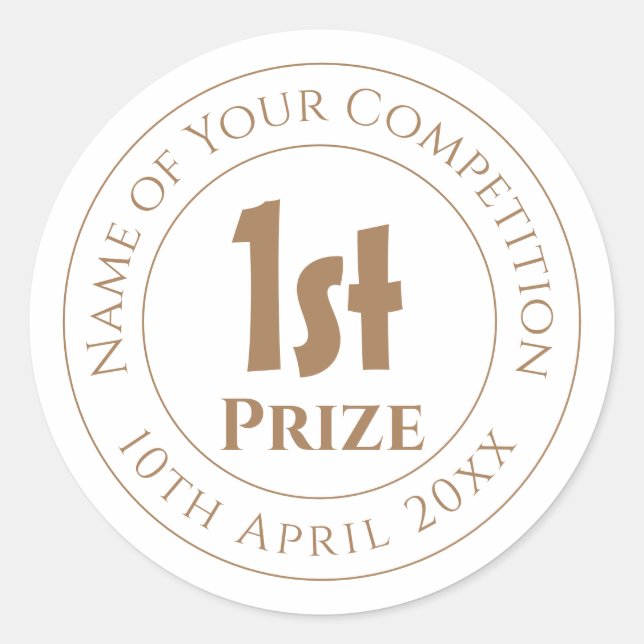 Adesivo Redondo Competition 1st Prize Trophy Award (Frente)