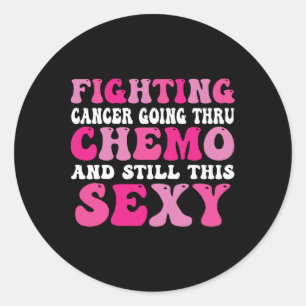 Adesivo Redondo Comportando o Cancer de mama Inspiracional da Chem