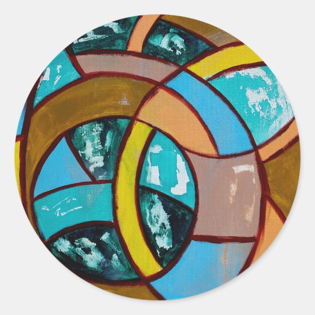 Adesivo Redondo Composição nº 8 de Michael Moffa (Frente)