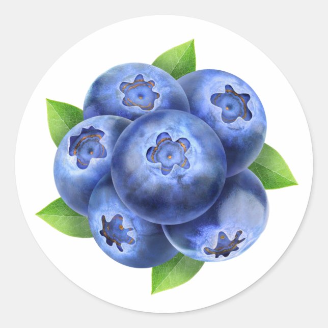 Adesivo Redondo Composição redonda de mirtilos (Frente)