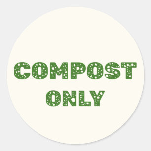 Adesivo Redondo Compostar Apenas - Rótulo Compostável