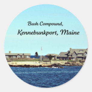 Adesivo Redondo Composto de Bush, Kennebunkport, Maine