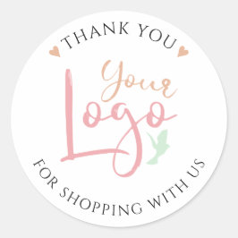 Adesivo Redondo Compra Personalizada Obrigado Clássico Round Stick