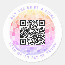 Adesivo Redondo Comprar A Noiva Uma Tinta De Verificação QR Para P